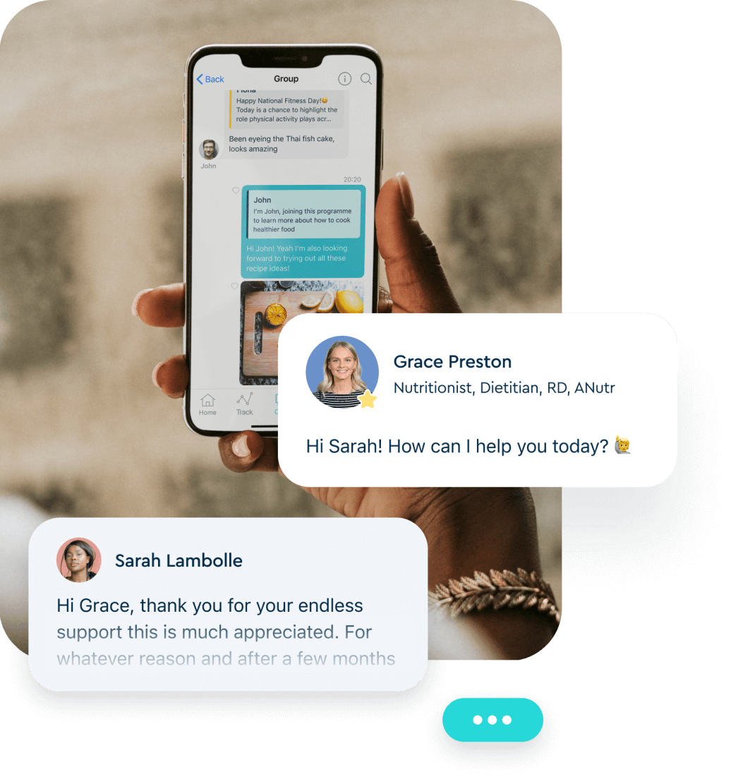 Health coach chat app preview