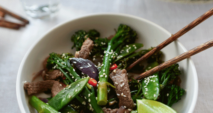 Beef and broccoli stir fry