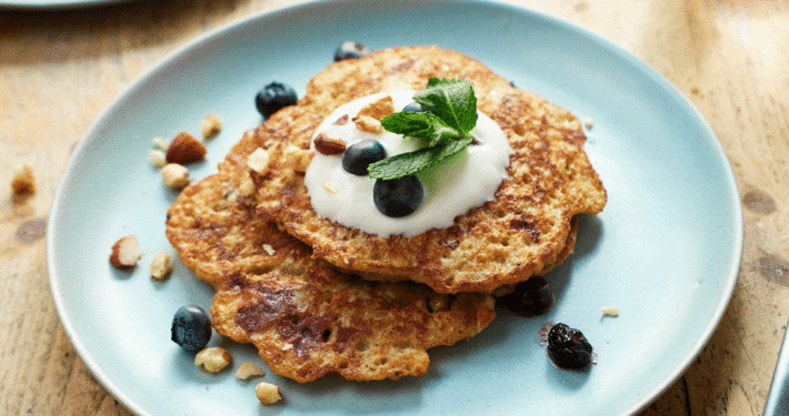 Blueberry oatmeal pancakes